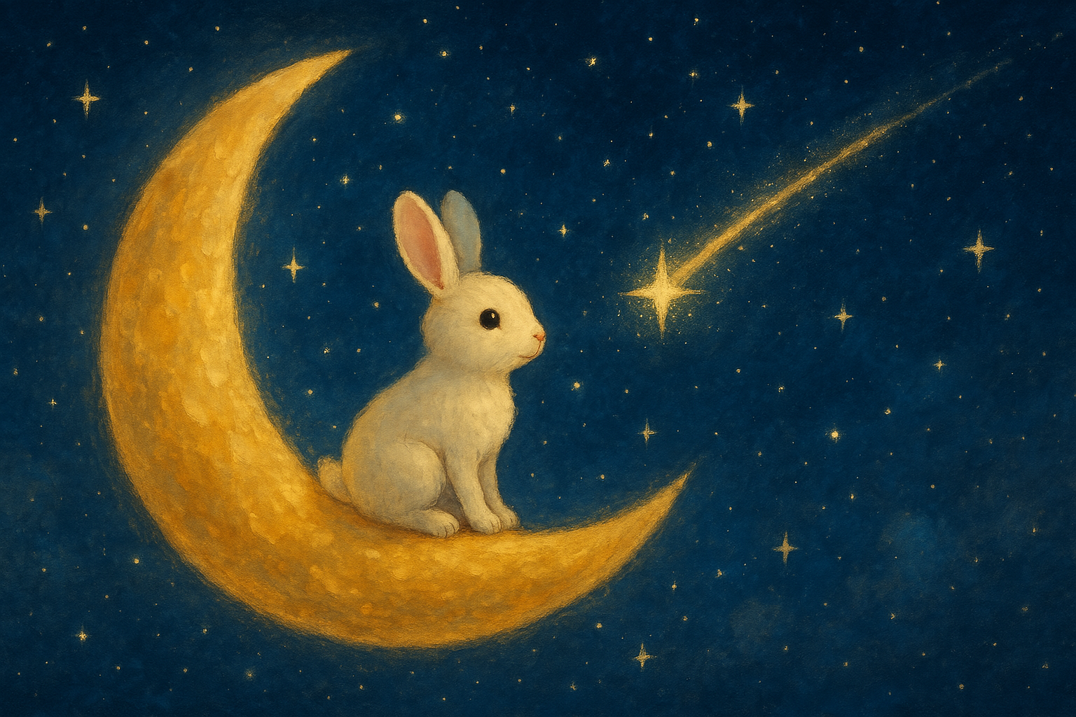 月のうさぎと流れ星の旅【AI作成 寝かしつけ】